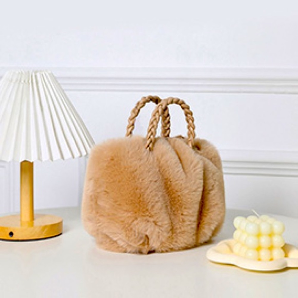 Got Beige- Faux Fur Crossbody- Handbag